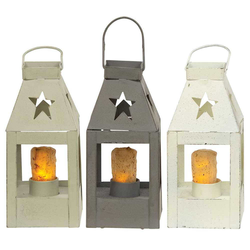 Mini Star Lanterns - Farmhouse Colors - 3 asst - # 46357