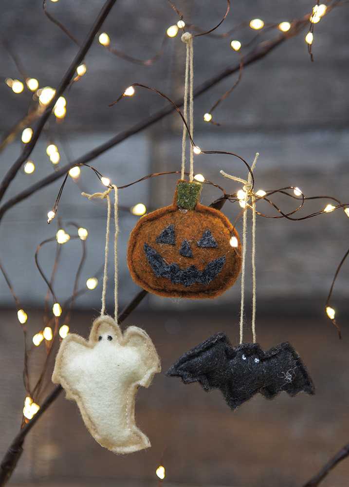 Mini Felt Halloween Ornaments, 3/Set