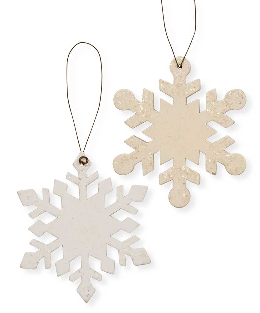 Wood Snowflake Ornament, 2 Asstd. #35028