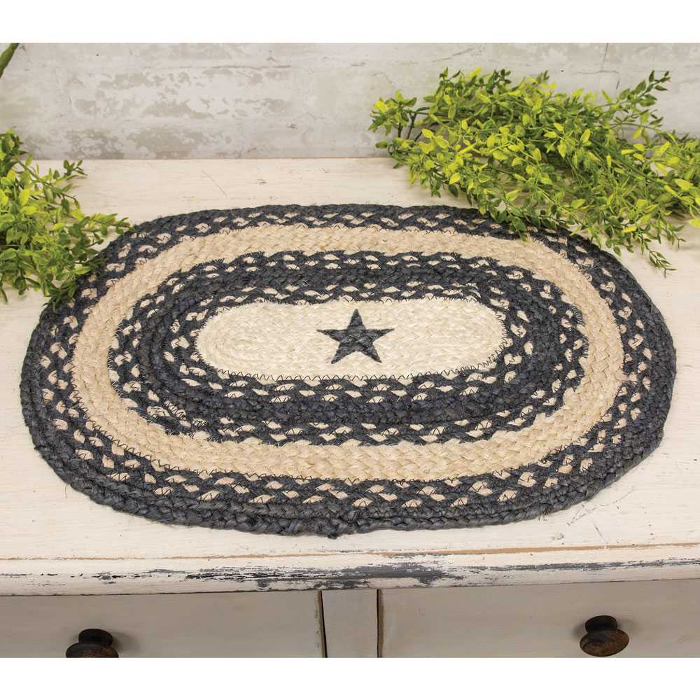 Primitive Pewter Star Braided Placemat #54013