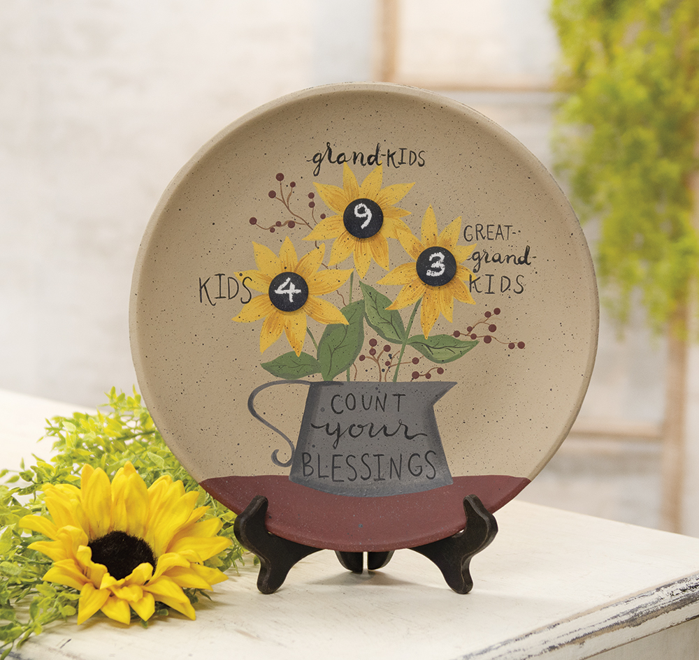 Count Your Blessings Sunflower Plate #35463
