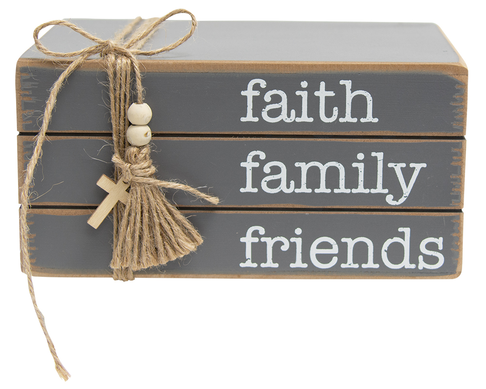 Faith Family Friends Wooden Bookstack #35481