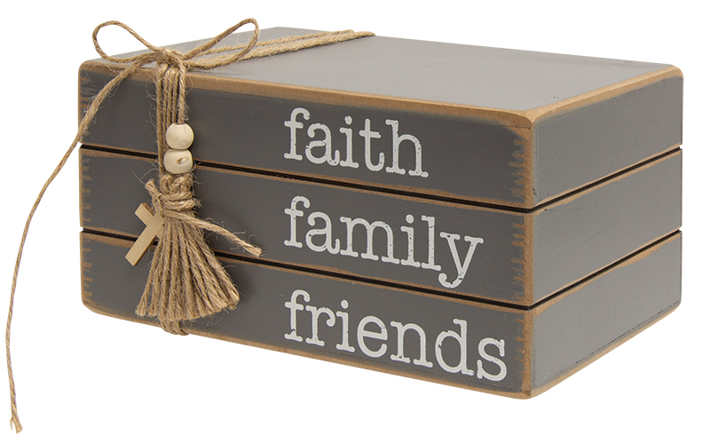 Faith Family Friends Wooden Bookstack #35481