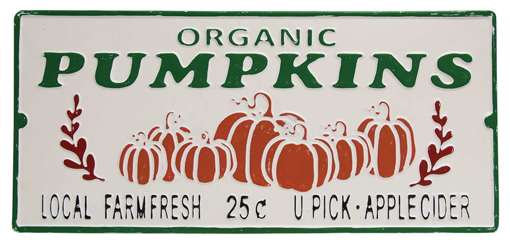 Organic Pumpkins Metal Sign #70086