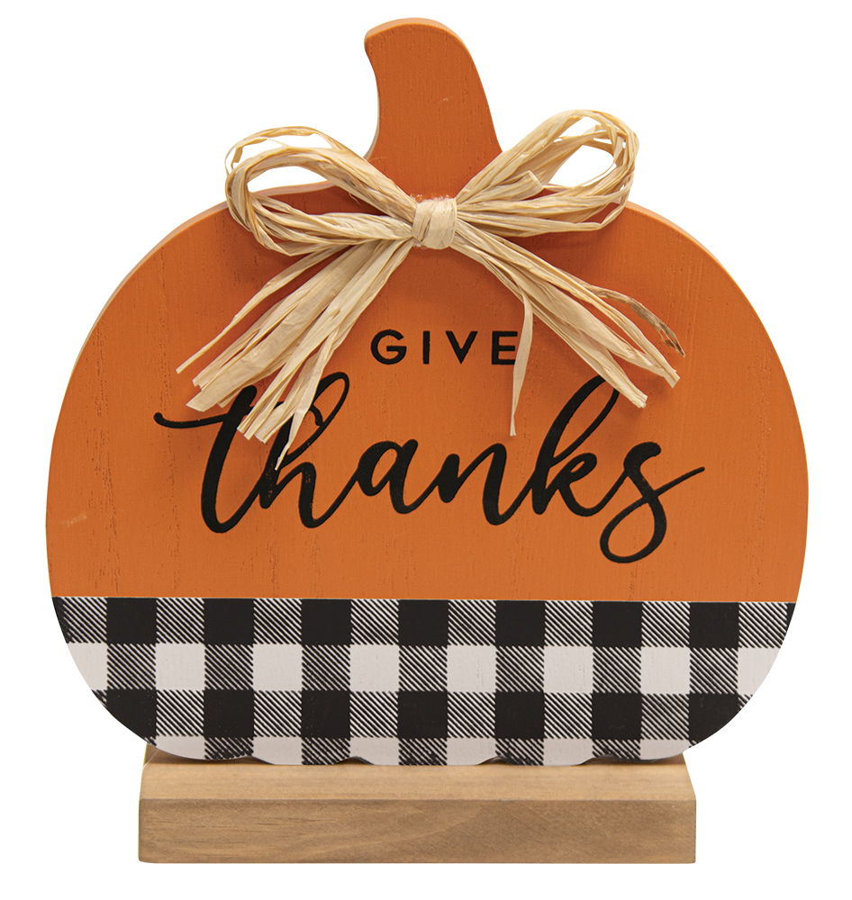 Give Thanks Buffalo Check Pumpkin #91020