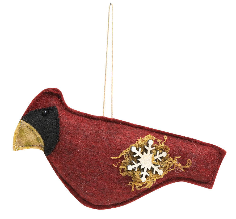 Felt Cardinal With Snowflake Ornament #CS38225