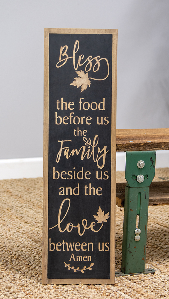 Bless the Food Engraved Wooden Sign #65181