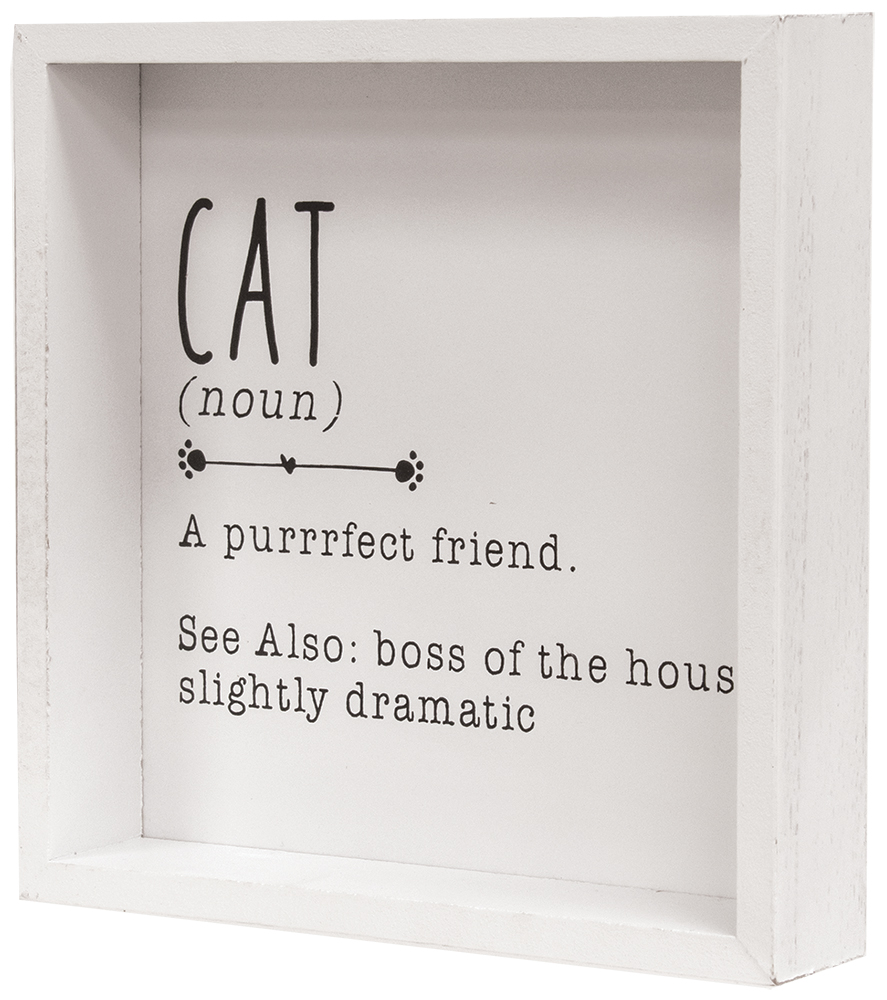 Cat Definition Framed Box Sign #35746