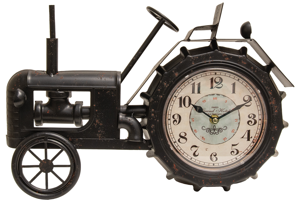 Farmhouse Black Tractor Clock #75030