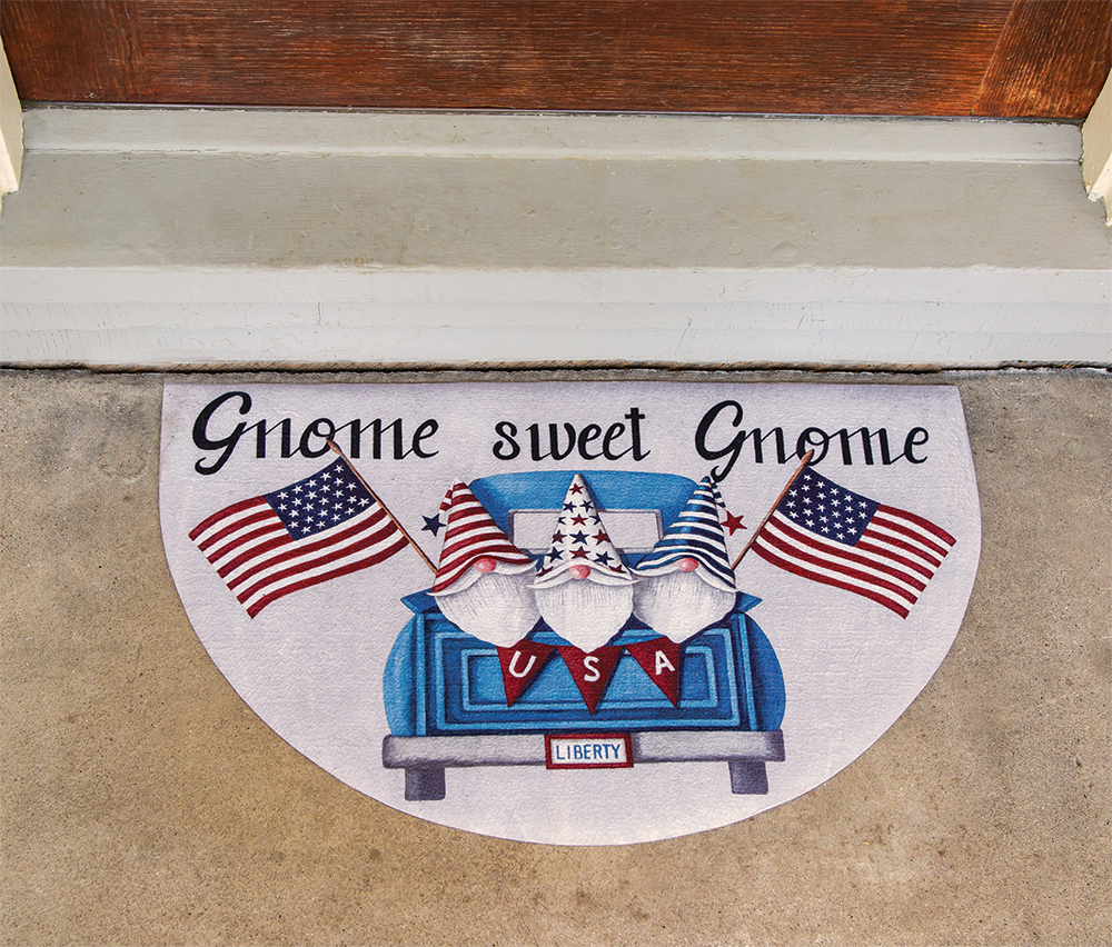 Gnome Sweet Gnome Patriotic Truck Half Mat #00351