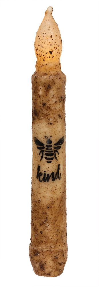 Bee Kind Burnt Ivory Timer Taper 6" #85011