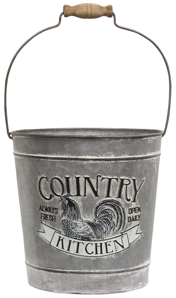 Country Kitchen Galvanized Metal Bucket #60391