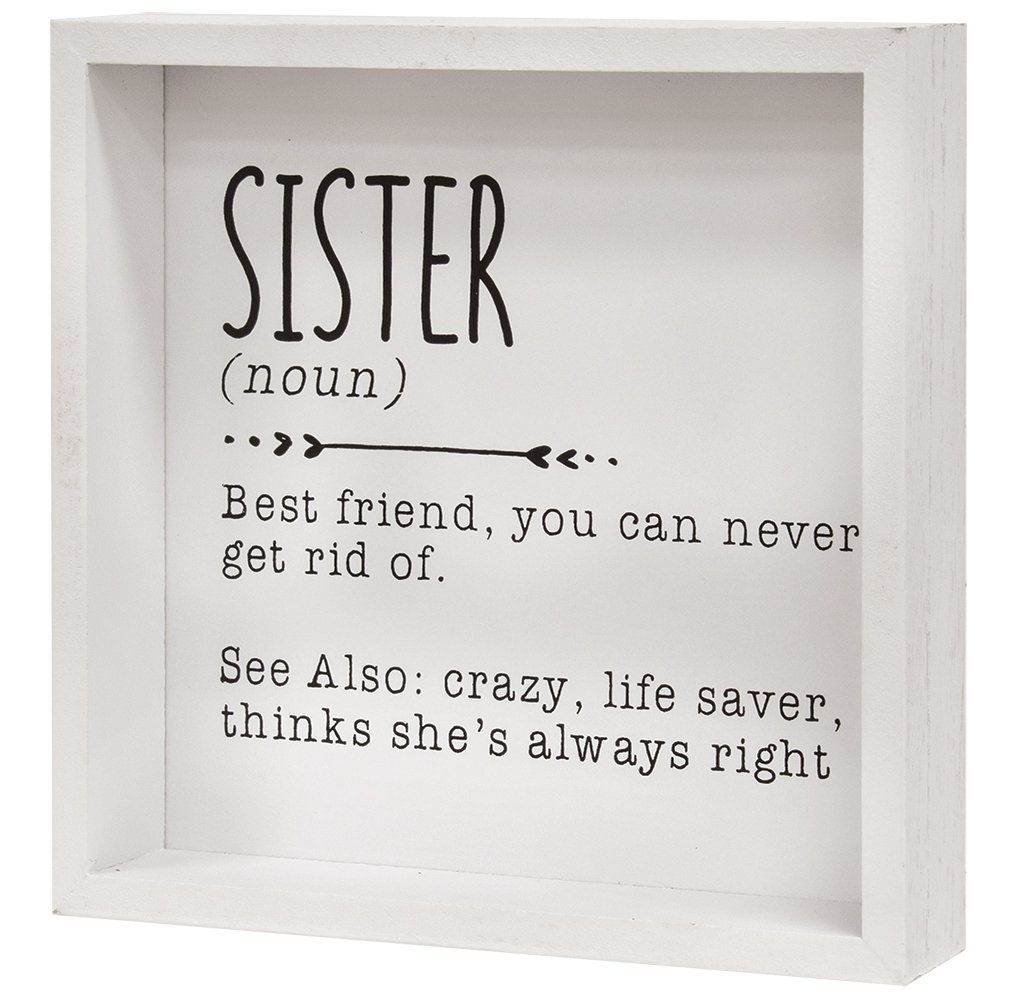 Sister Definition Framed Box Sign #35750