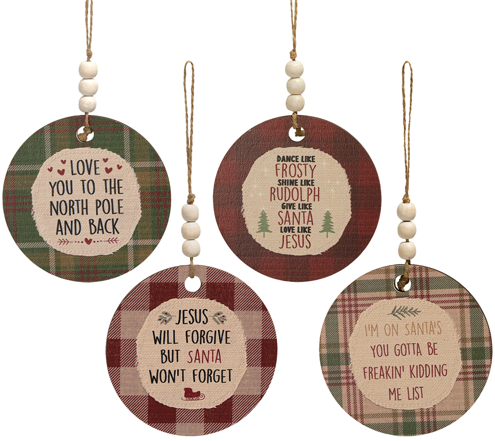 Love You to the North Pole and Back Beaded Ornament, 4 Asstd. #36148
