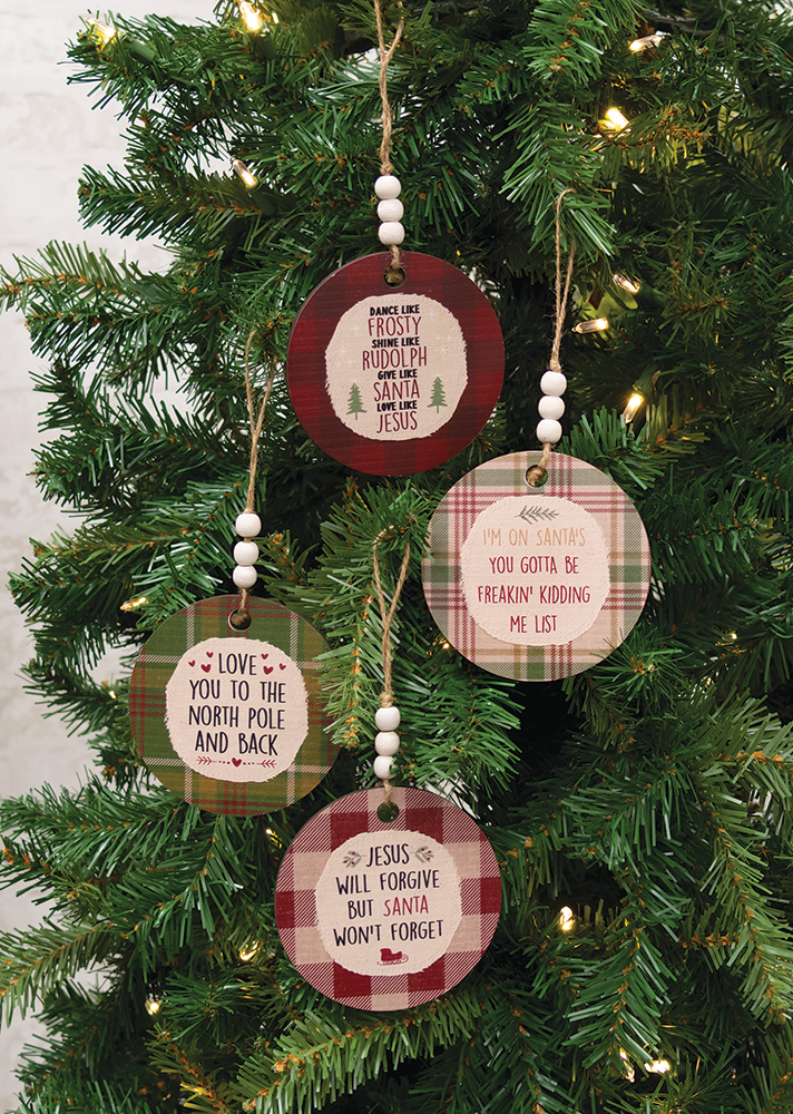 Love You to the North Pole and Back Beaded Ornament, 4 Asstd. #36148