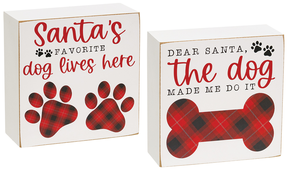 Santa's Favorite Dog Box Sign, 2 Asstd. #36171Santa's Favorite Dog Box Sign, 2 Asstd. #36171