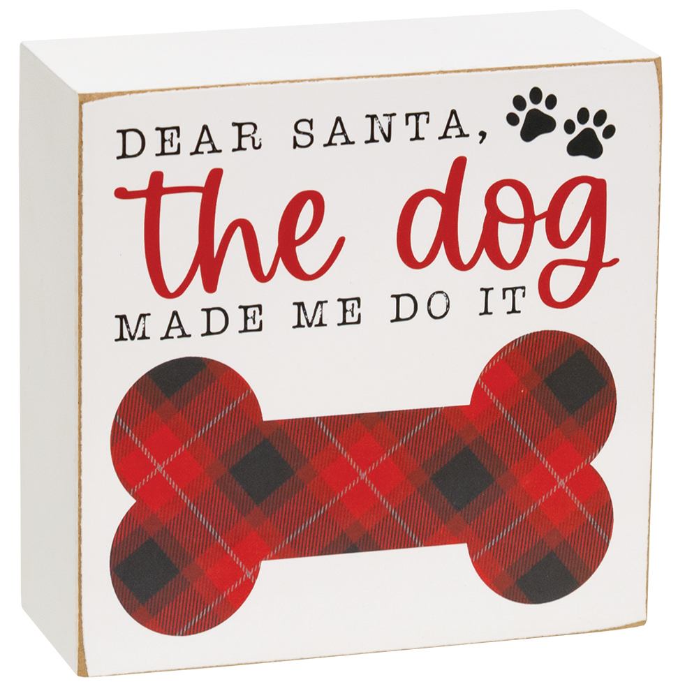 Santa's Favorite Dog Box Sign, 2 Asstd. #36171