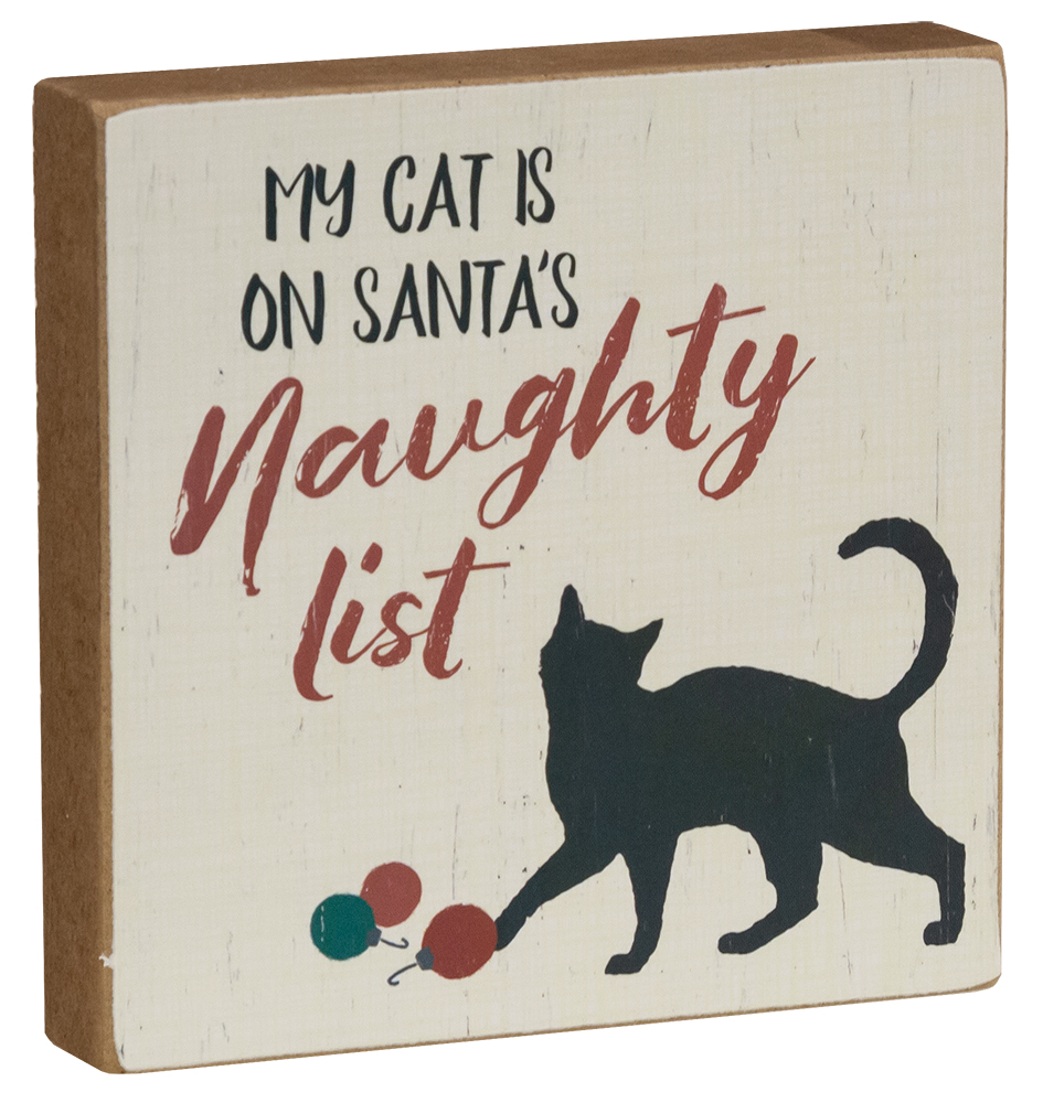 My Cat Is On Santa's Naughty List Square Block #36272
