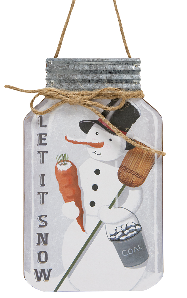 Let It Snowman Mason Jar Hanger #36193