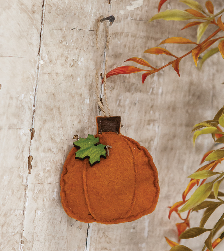 Orange Pumpkin Felt Ornament #CS38572