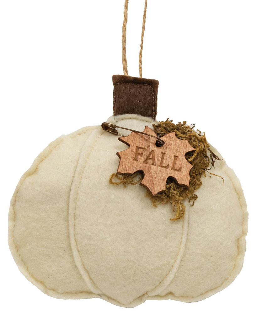 Cream Pumpkin Felt Ornament #CS38599
