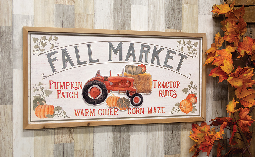 Fall Market Tractor Wood Sign #60429