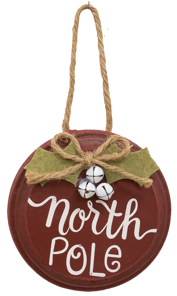 North Pole Jingle Bell Ornament, 2 Asstd. #36708