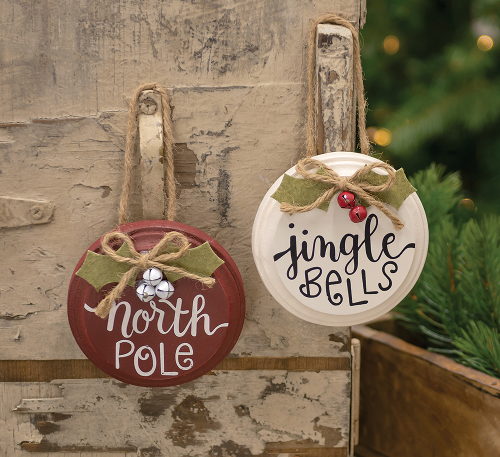 North Pole Jingle Bell Ornament, 2 Asstd. #36708