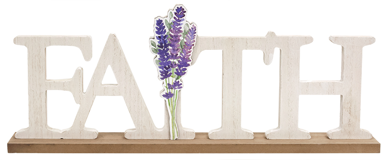 Faith & Lavender Wooden Cutout Sitter #36846