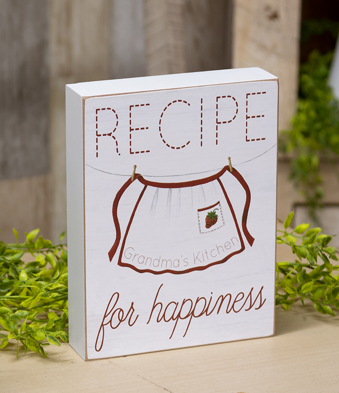 Recipe for Happiness Box Sign #36965