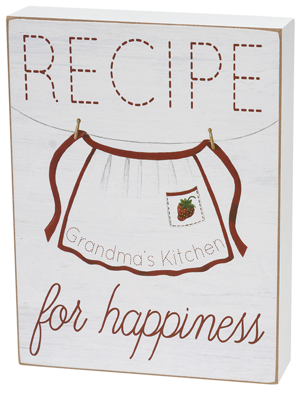 Recipe for Happiness Box Sign #36965