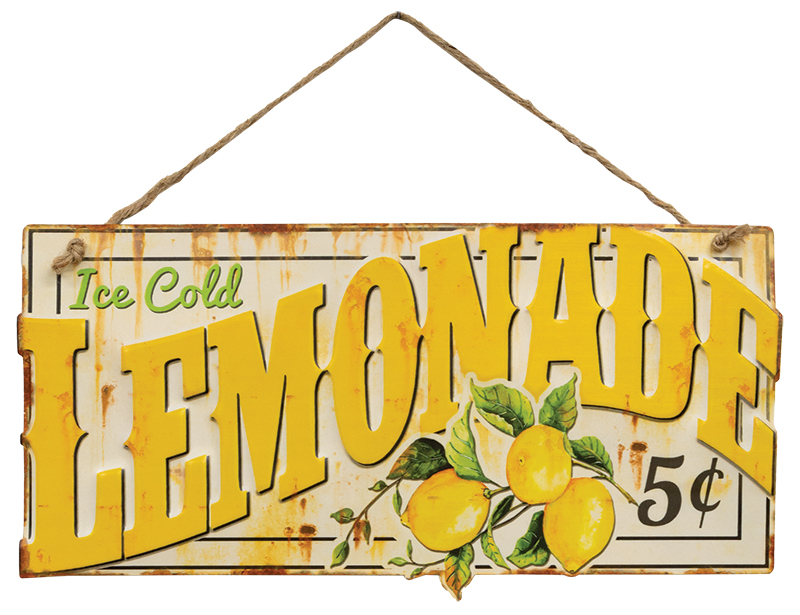 Ice Cold Lemonade Hanging Metal Sign #75044