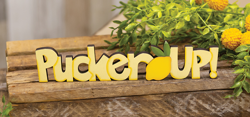 Pucker Up! Wooden Word Cutout Sitter #37073