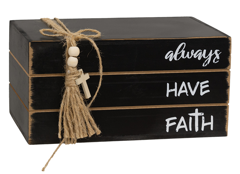 Always Have Faith Wooden Book Stack #37133