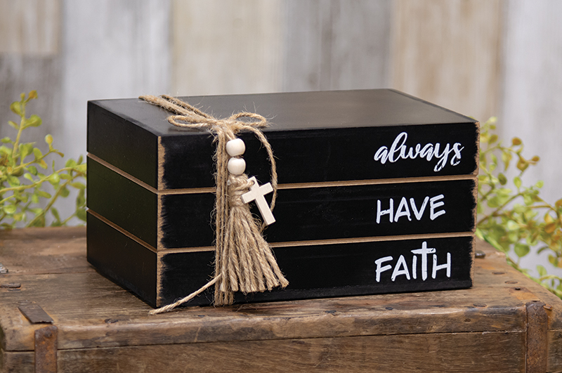 Always Have Faith Wooden Book Stack #37133