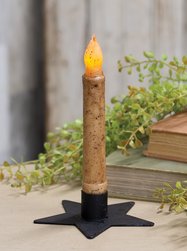 Rustic Country Primitive Led Pillar Candle Lantern - Battery Operated