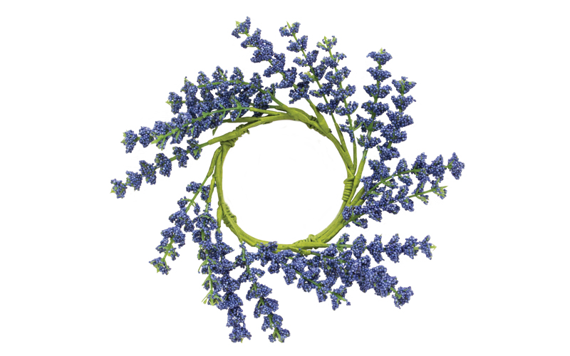 Blue Astilbe Candle Ring, 3" 18356