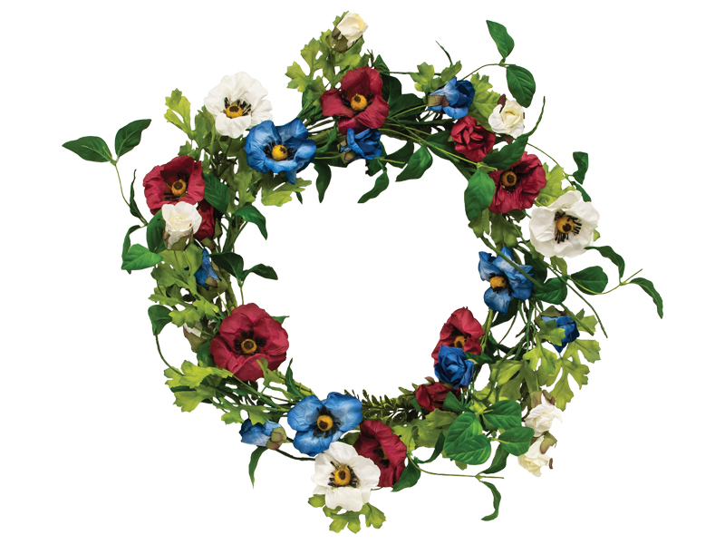 Americana Rose & Poppy Wreath 18360
