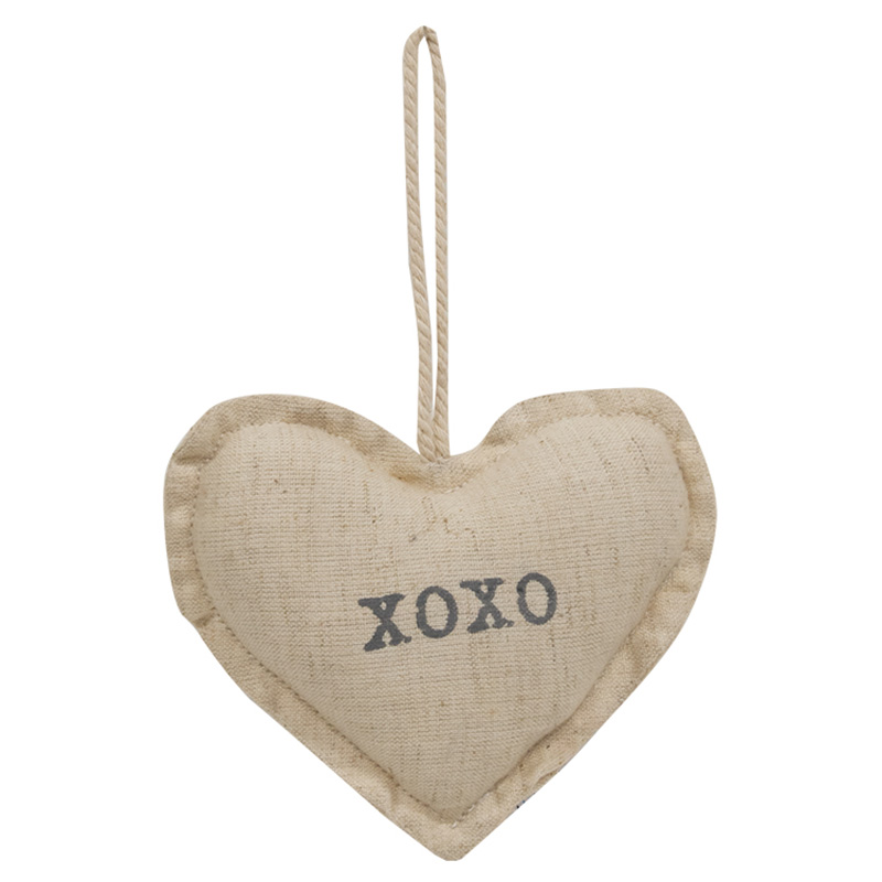 You & Me Fabric Heart Ornament, 2 Asstd. 15642