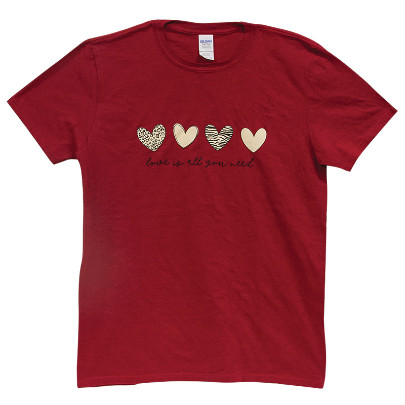 Love Is All You Need T-Shirt, Antique Cherry Red L134