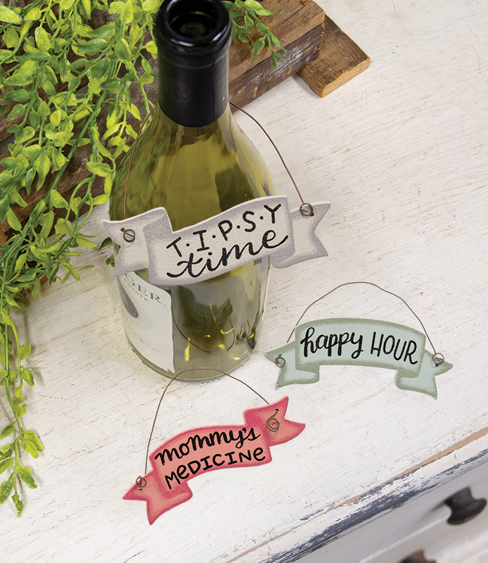 Happy Hour Bottle Tag, 3 Asstd.