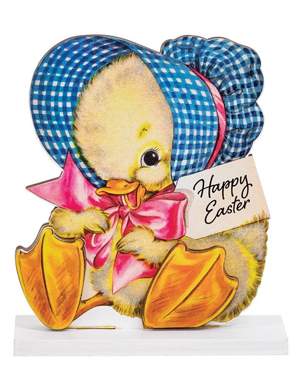 Vintage Happy Easter Chick on Base