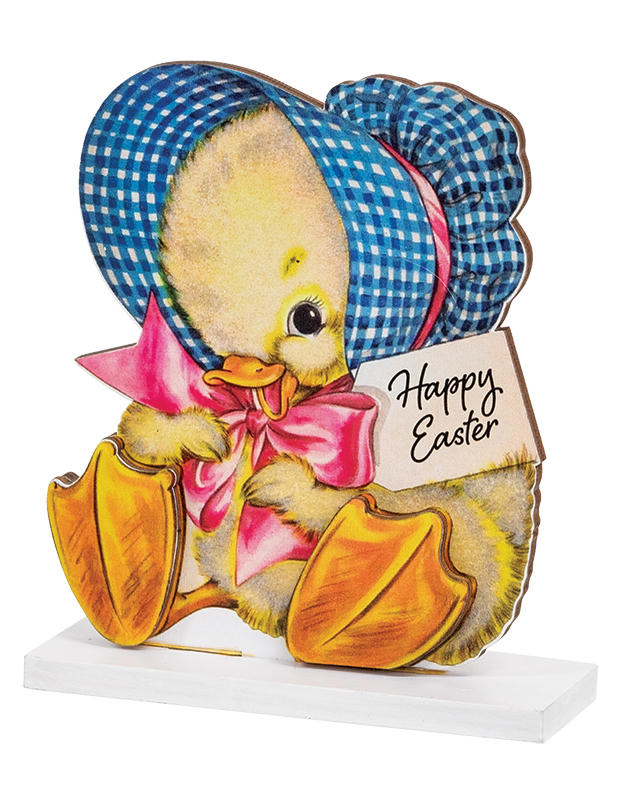 Vintage Happy Easter Chick on Base