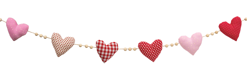 Vintage Patchwork Hearts Garland - 60"L