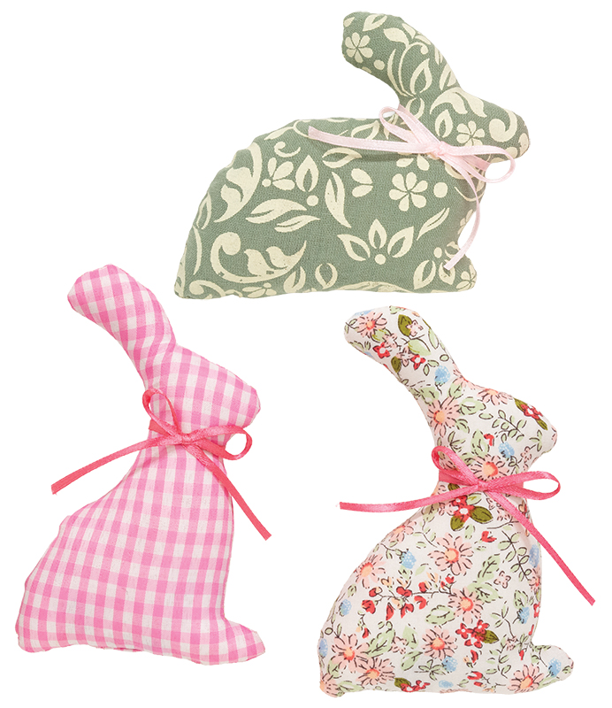 3 Set - Mixed Vintage Floral Pattern Bunny Sitters