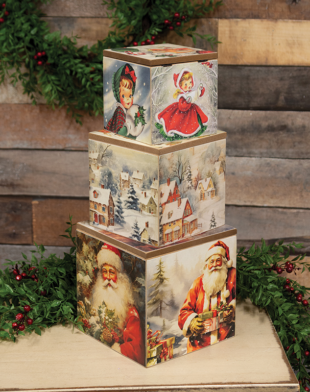 3 Set - Vintage Wonderland Stacking Boxes
