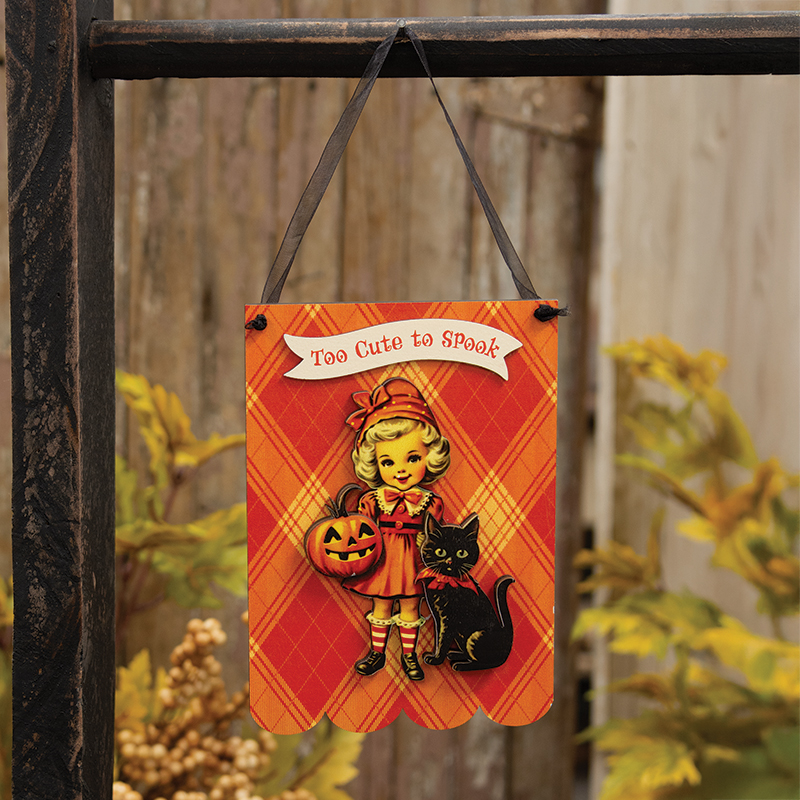 Too Cute To Spook Vintage Halloween Hanger