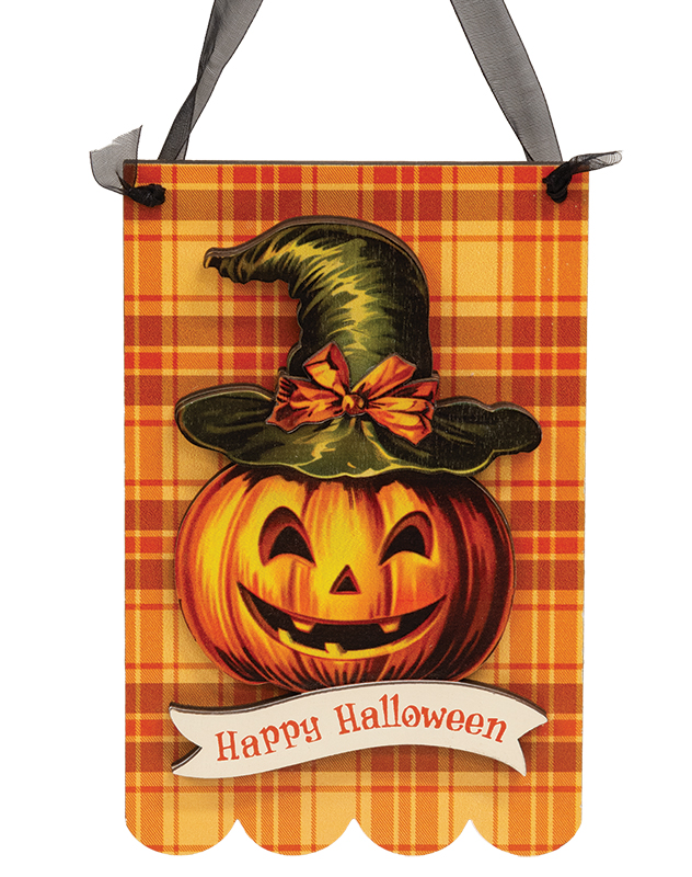 Happy Halloween Vintage Pumpkin Witch Halloween Hanger
