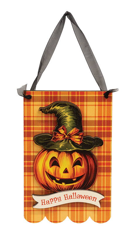 Happy Halloween Vintage Pumpkin Witch Halloween Hanger