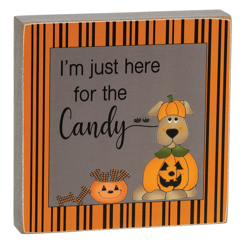 Let's Get Spooky Dog 4" Square Block - 3 Asstd. Let's Get Spooky Dog 4" Square Block - 3 Asstd.